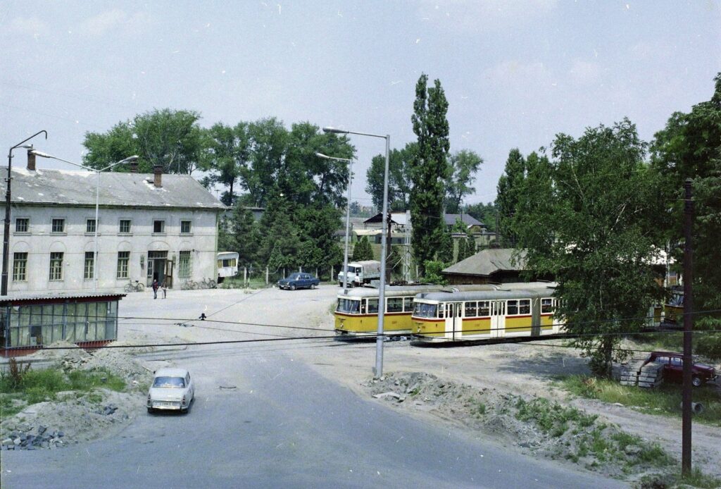 Az 1-es villamos végállomása 1977-ben.